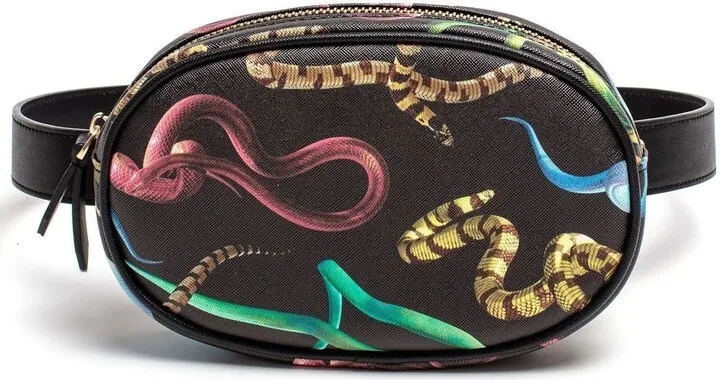 Snakes-Print Belt Bag