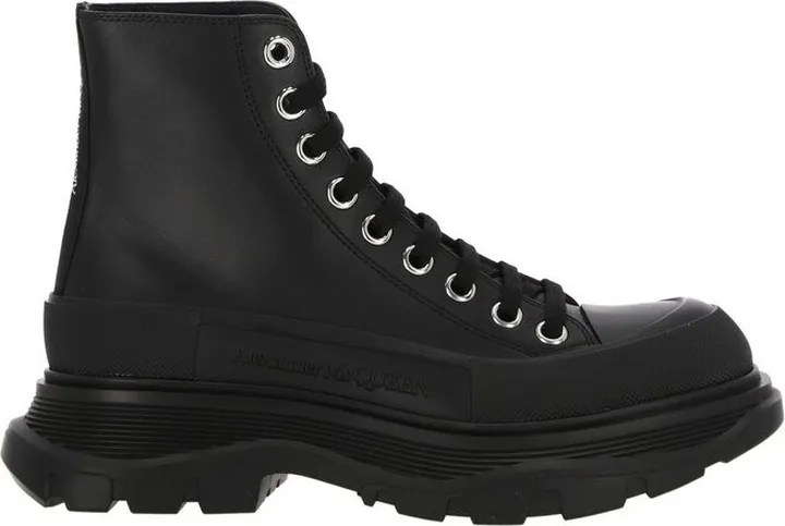 Alexander McQueen Logo Detailed Lace-Up Boots
