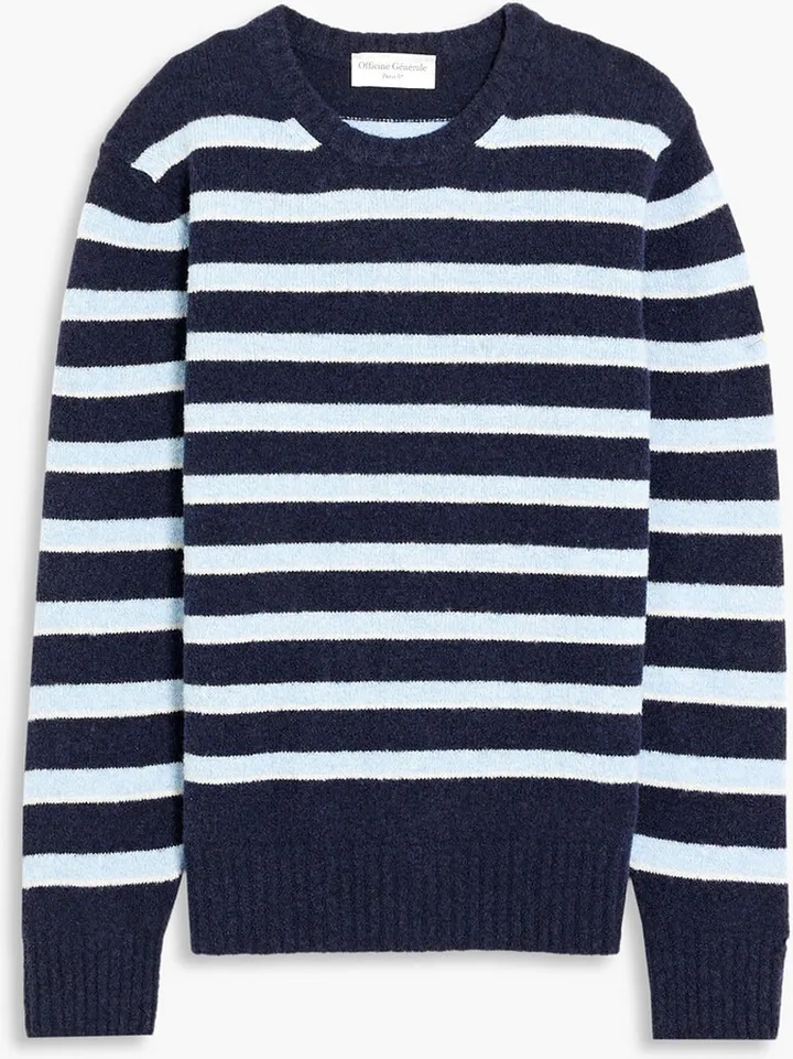 Marco striped bouclé-knit wool-blend sweater