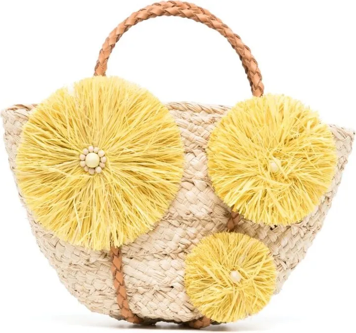 Floral-Appliqué Tote Bag
