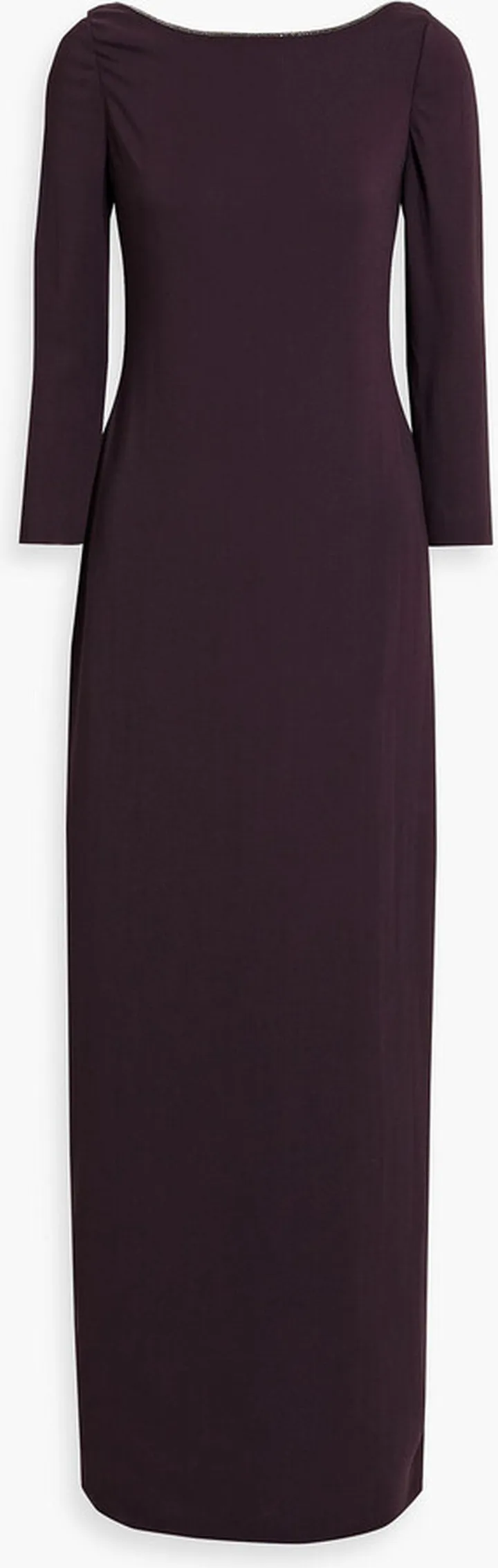Bead-embellished crepe maxi dress