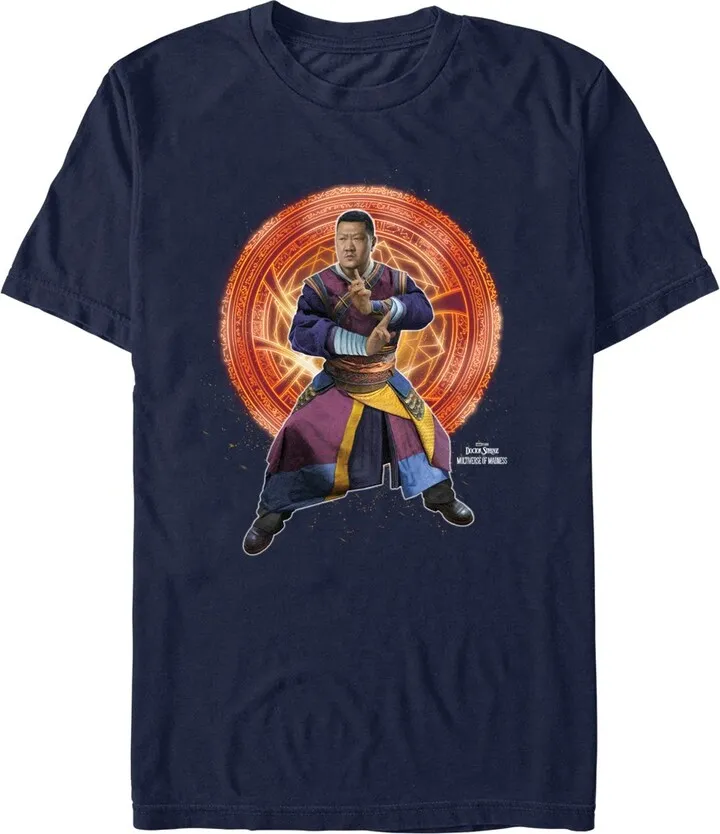 Men's Marvel Doctor Strange in the Multiverse of Madness Wong in Action T-Shirt - Navy Blue - 3X Large