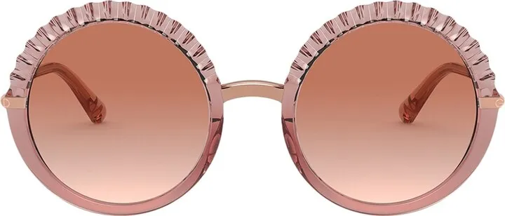 Plissé round-frame sunglasses