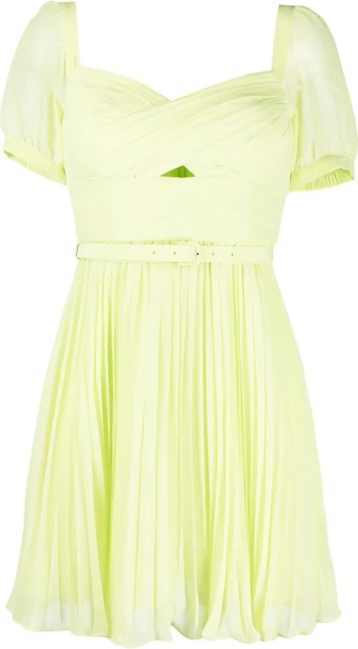 Pleated Chiffon Minidress