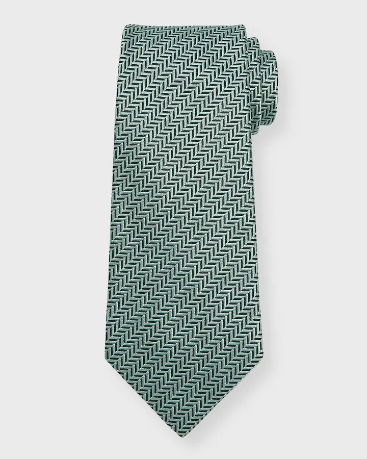 Men's Herringbone Jacquard Silk Tie