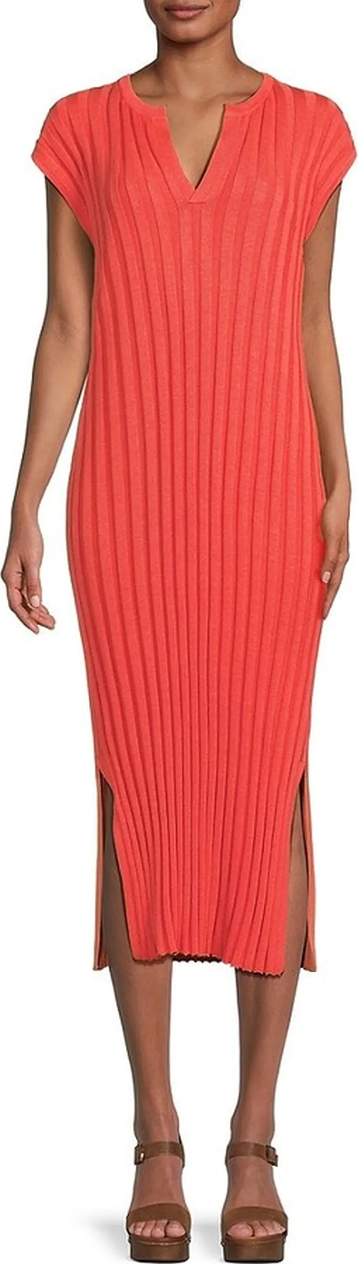 Ashley Ribbed Midi Sweater Dress