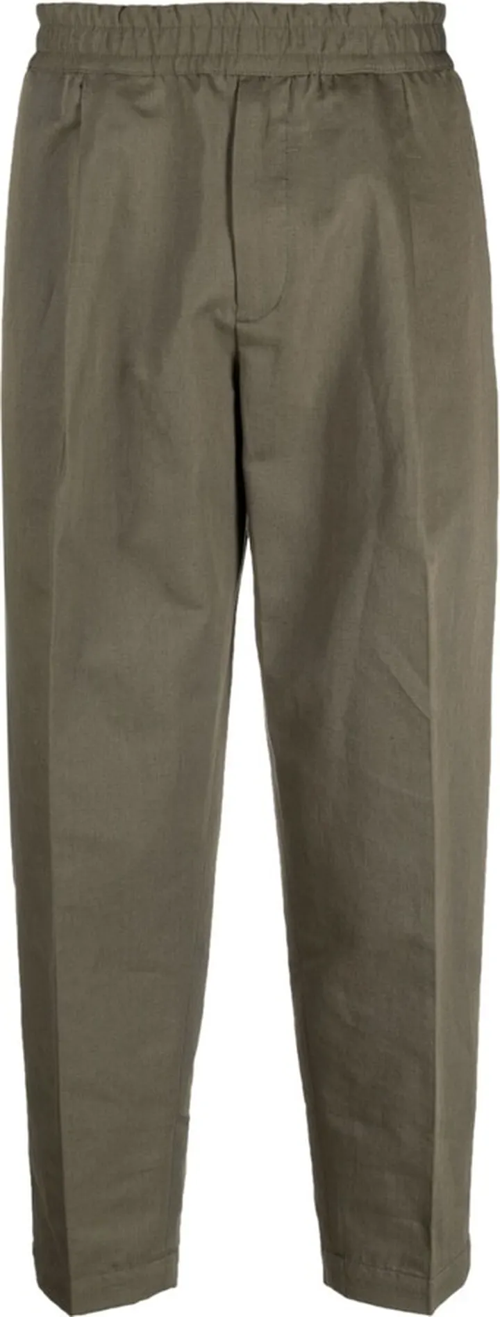 Elasticated-Waist Cropped Trousers
