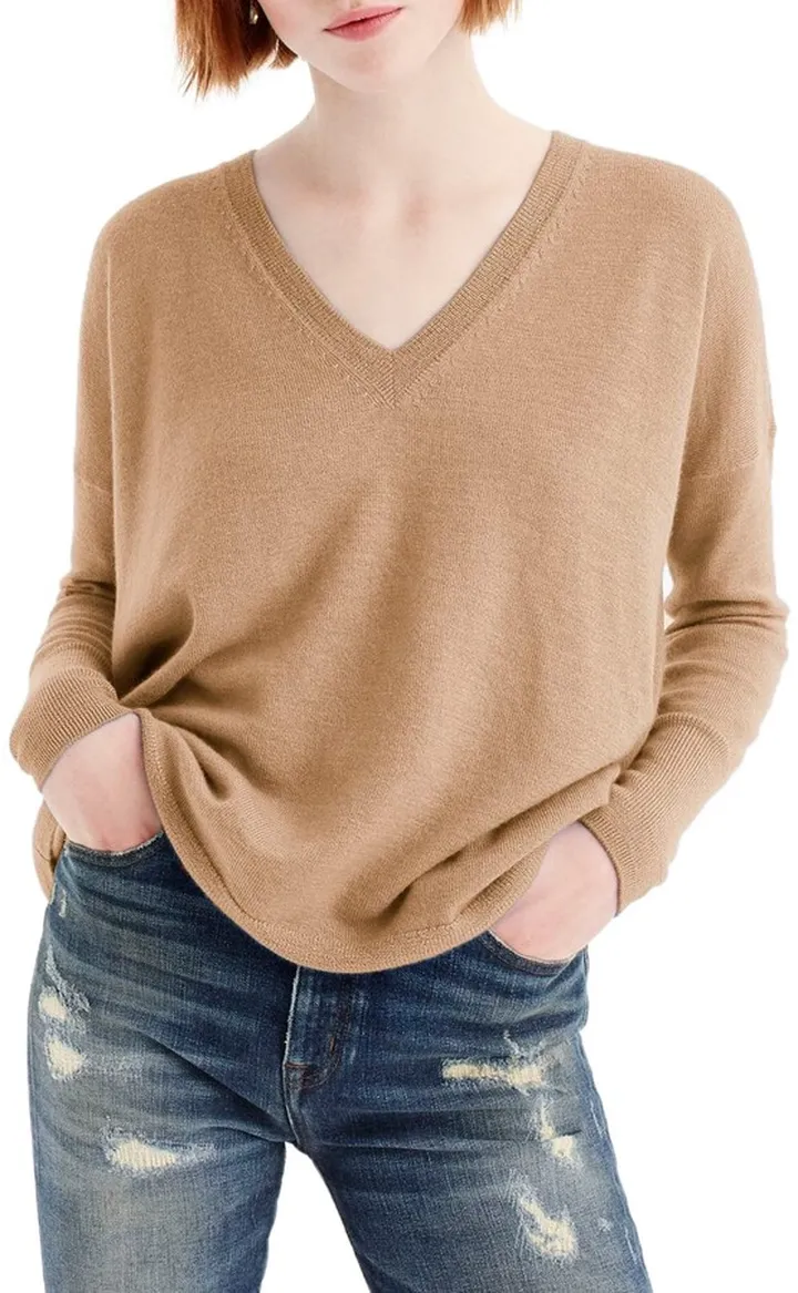 V-Neck Boyfriend Cashmere Sweater