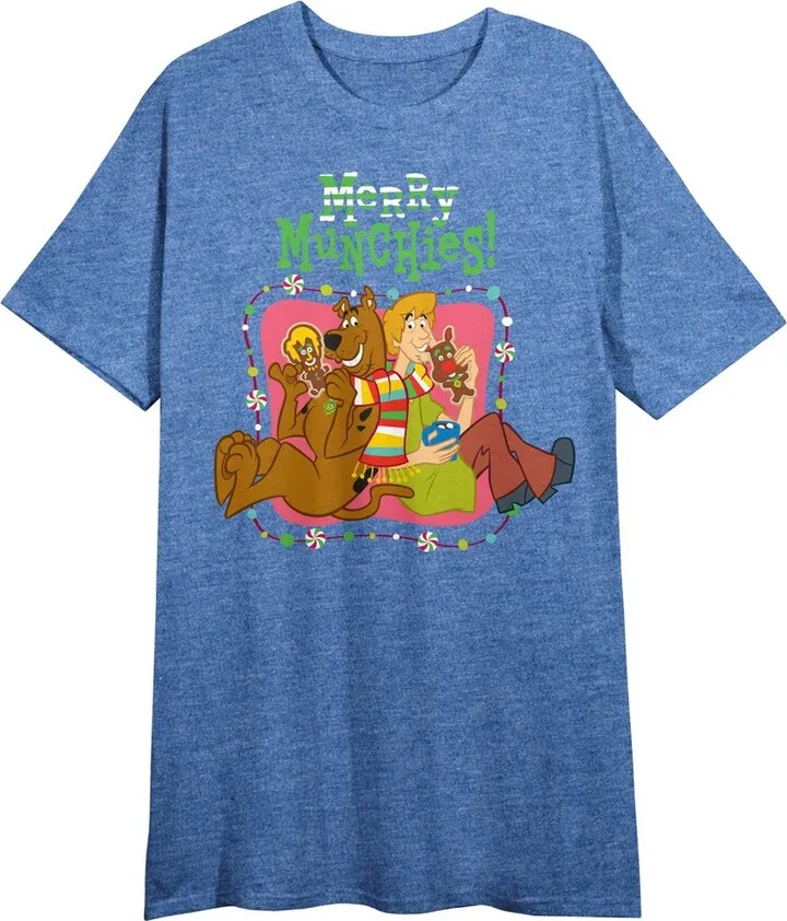 Scooby Doo “Merry Munchies” Women’s Royal Blue Short Sleeve Sleep Shirt-Large