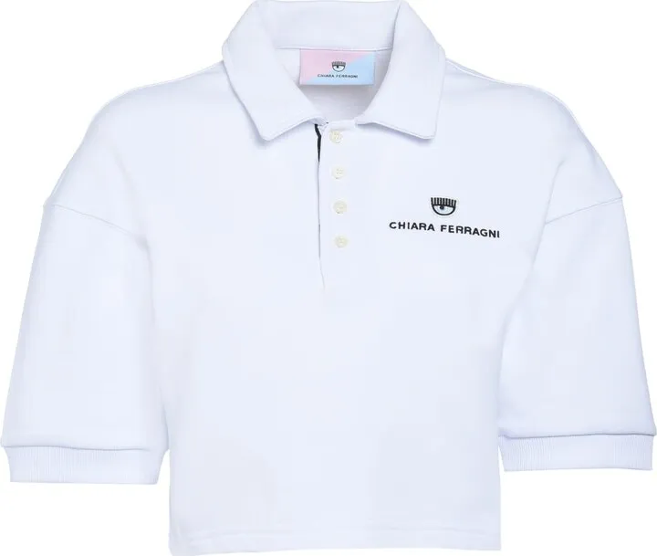 Short-sleeved Cropped Polo Shirt With Logo Detail
