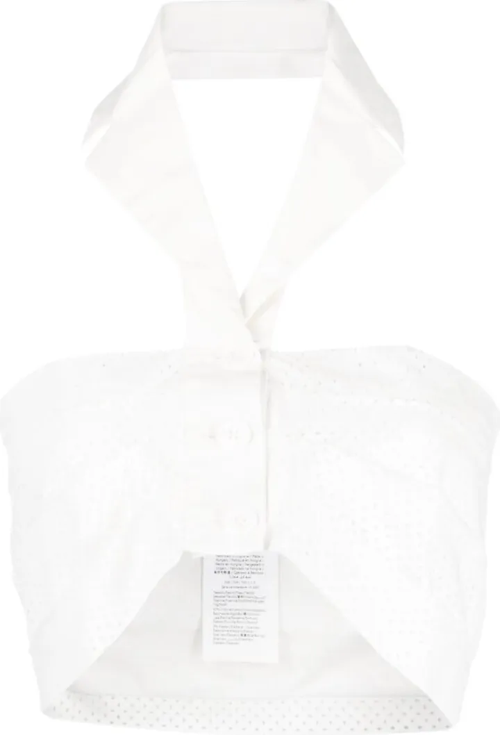 Cropped Halterneck Cotton Top