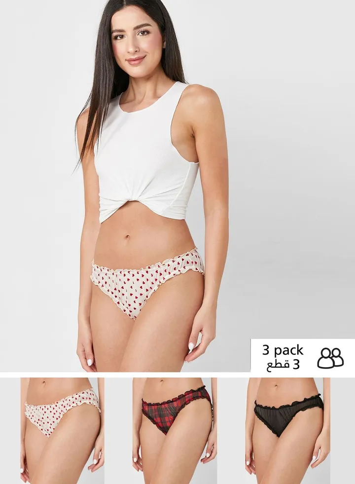 3 Pack Printed Brief