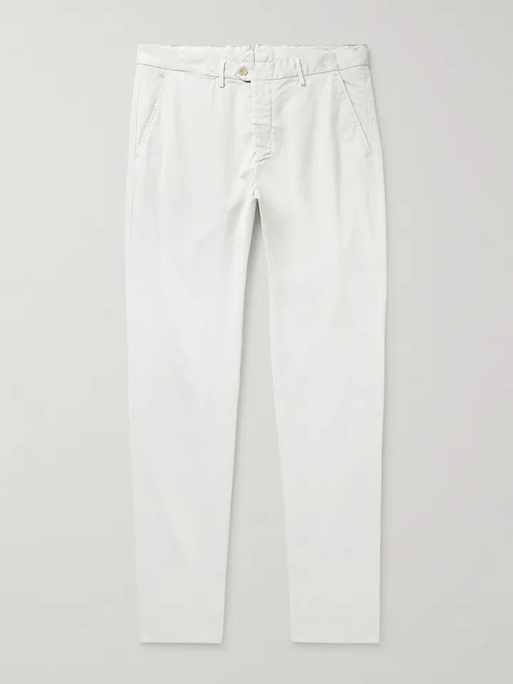 Tobby Slim-Fit Straight-Leg Stretch-Cotton Trousers