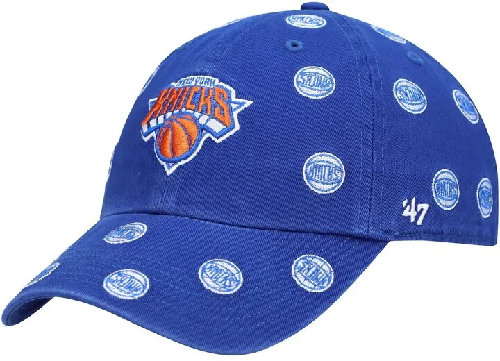 Men's '47 Blue New York Knicks Confetti Cleanup Adjustable Hat
