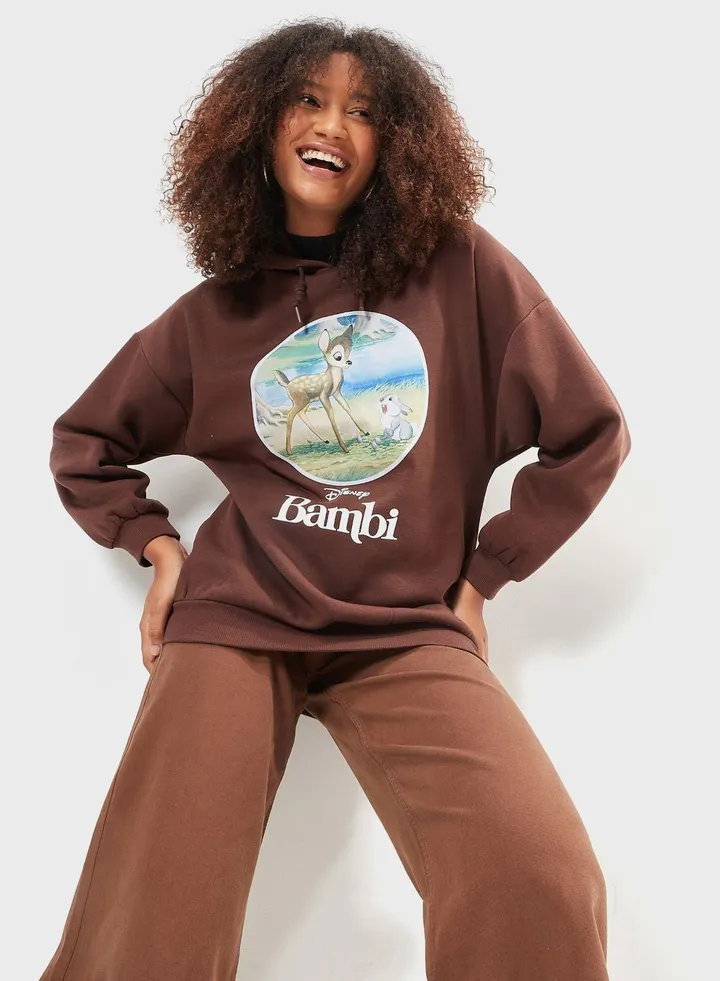 Bambi Print Hooded Sweatshirt