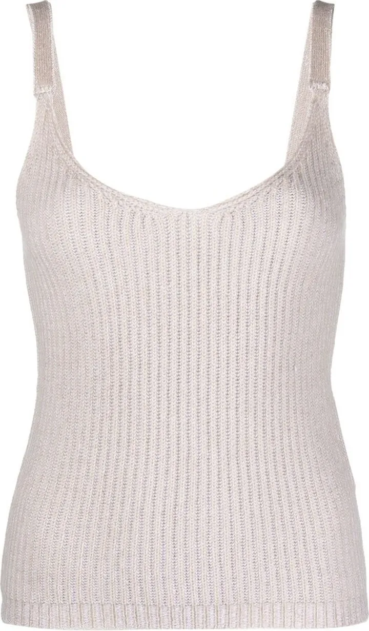 Ribbed-Knit Cashmere Top