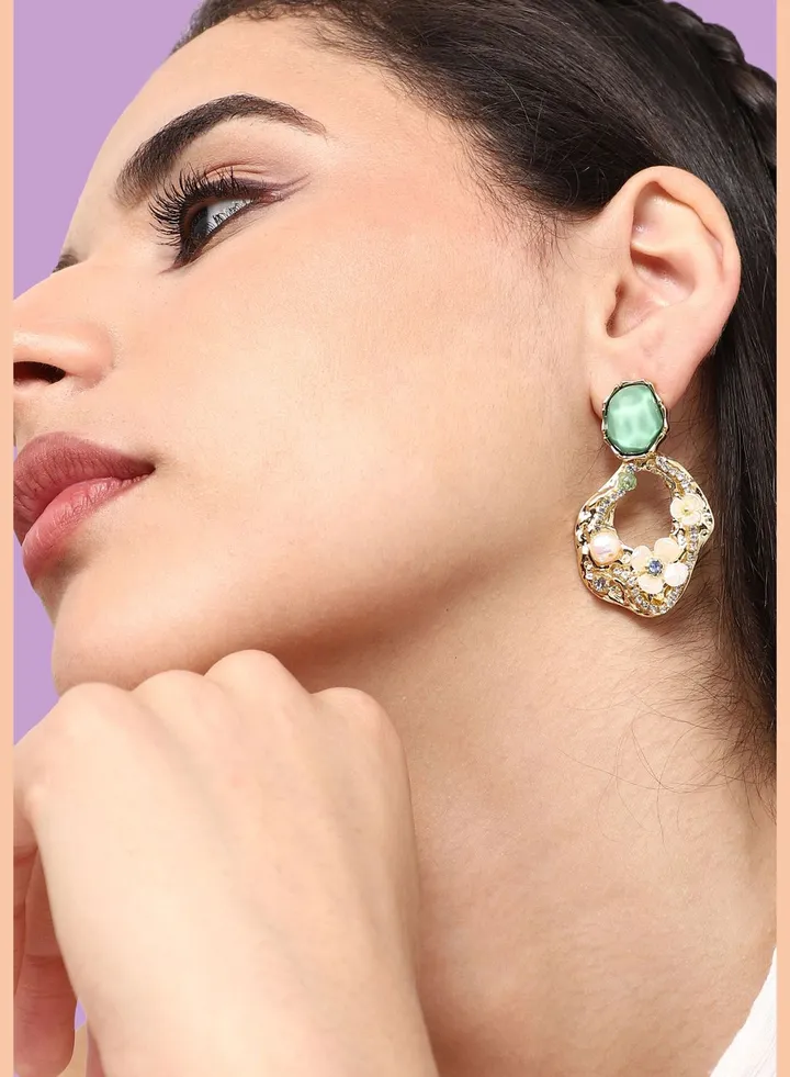 Gold Plated Party Designer Stone Necklace For Women