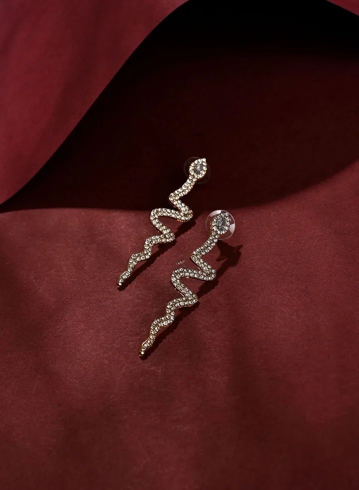 Silver Plated Designer Stone Drop Earring