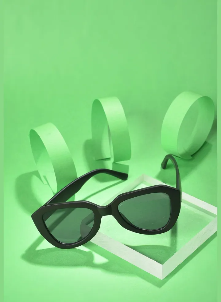 Women Black Lens Black Butterfly Sunglasses