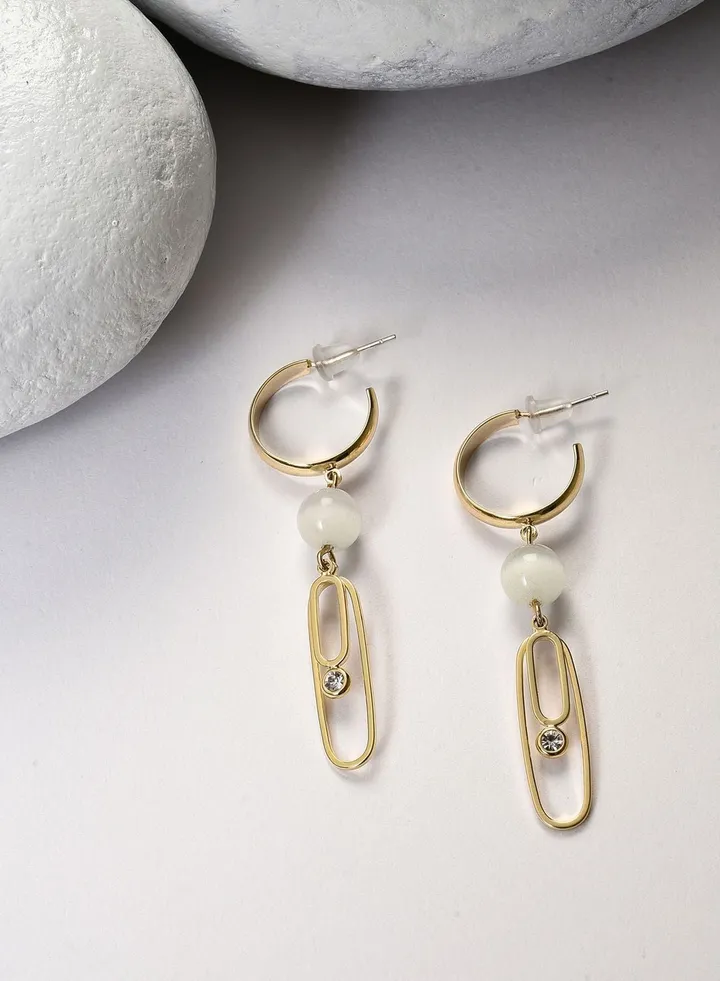 Gold Plated Beaded Hoop Earring