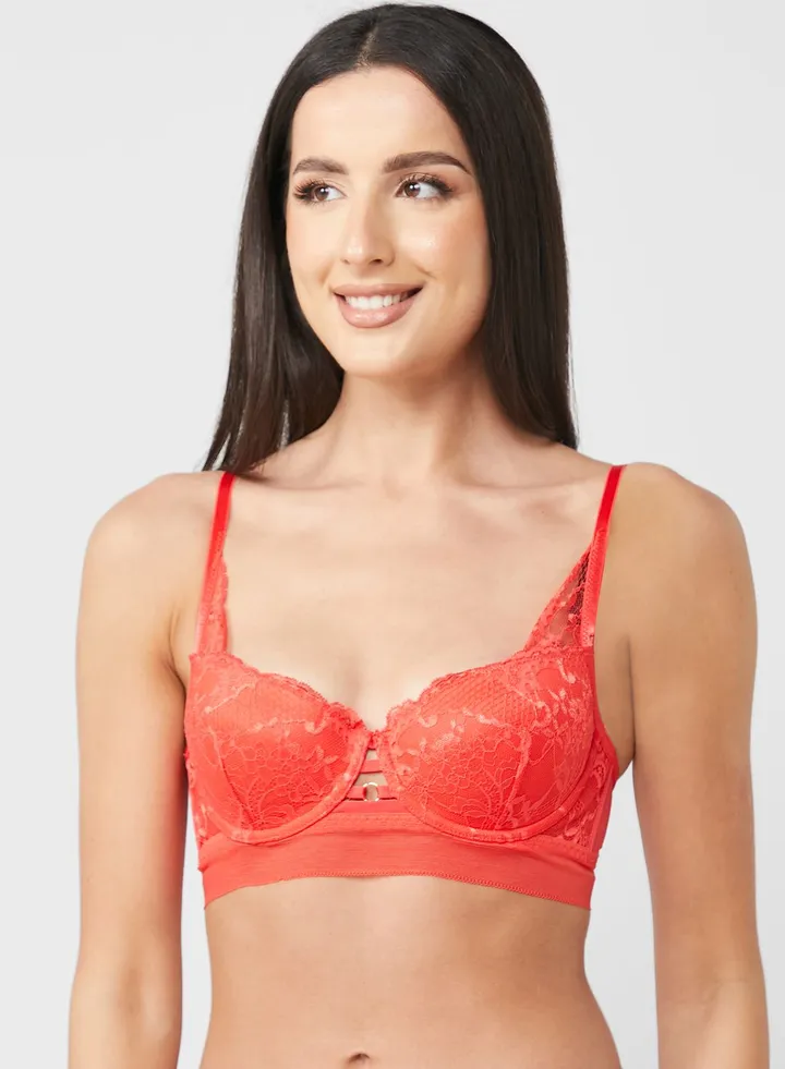 Lace Plunge Neck Bra