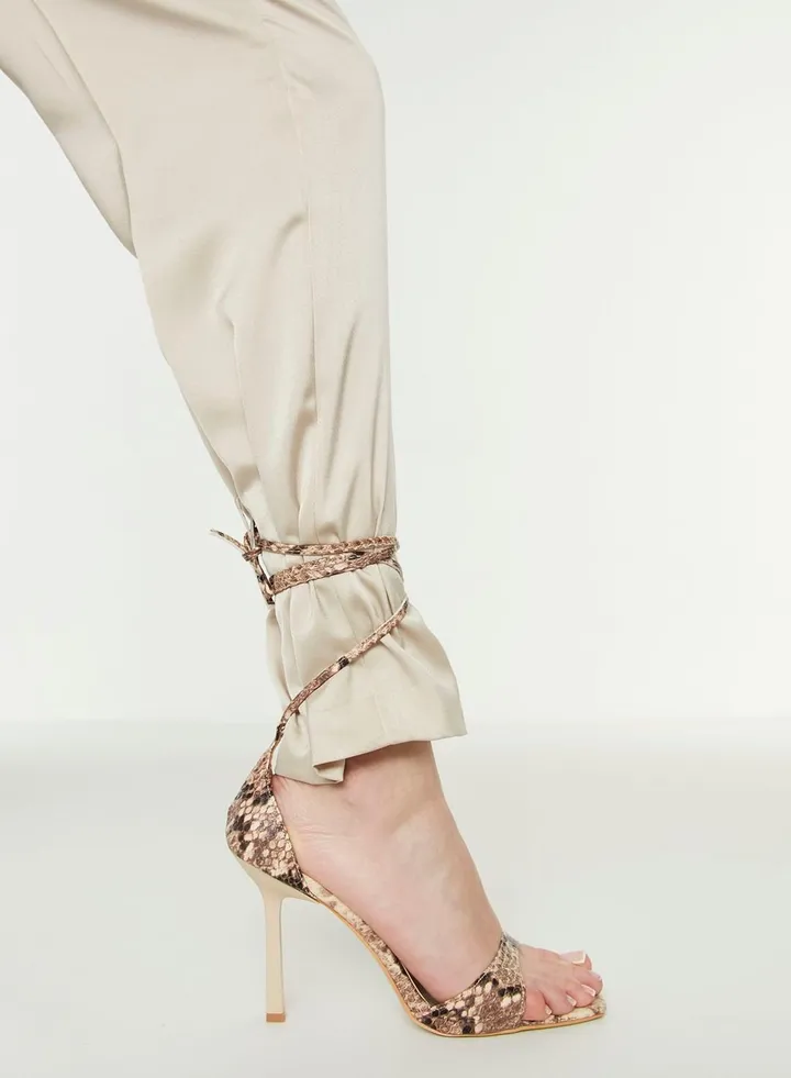 Snake Detail Ankle Strap Sandal