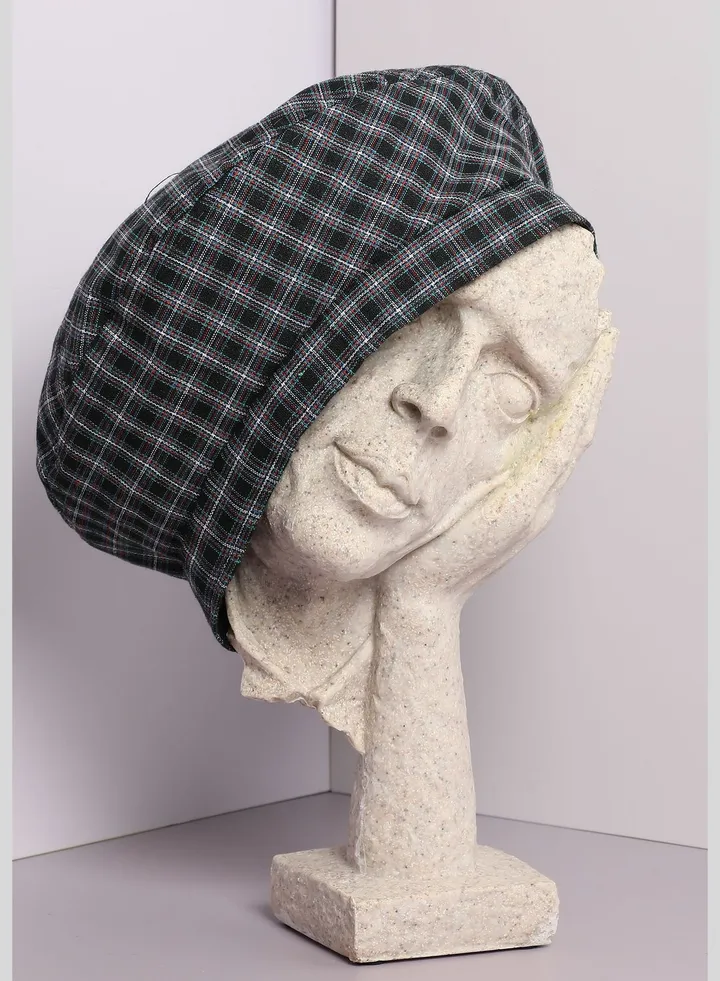 Checkered Beret Cap