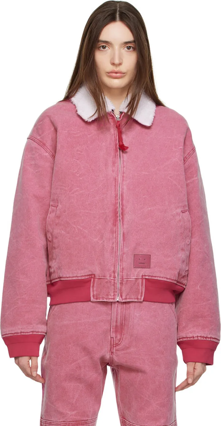 Acne Studios Pink Zip Bomber Jacket