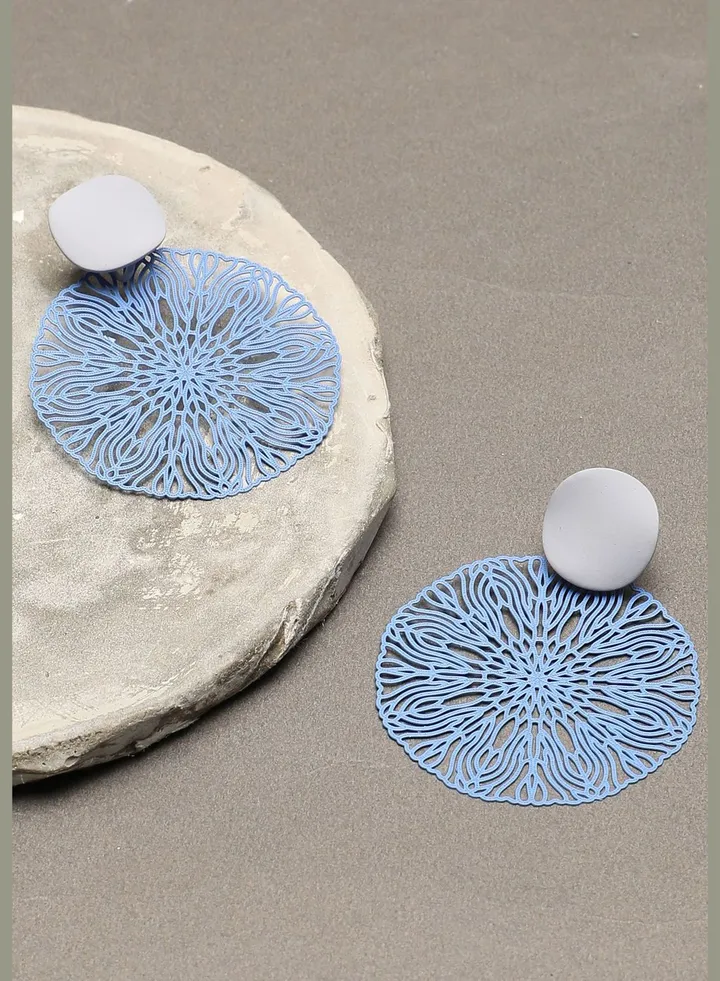 Gold Plated Designer Stone Drop Earring