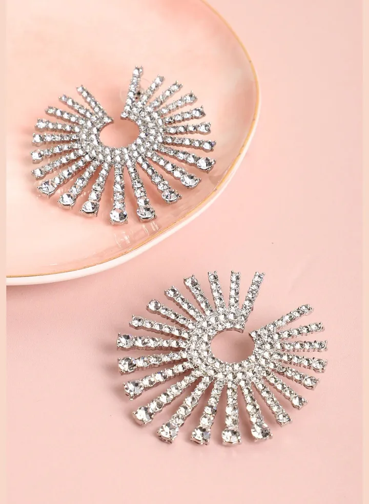 Silver Plated Designer Stone Stud