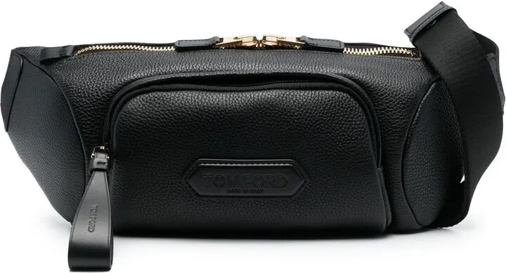 Logo-Patch Leather Belt Bag