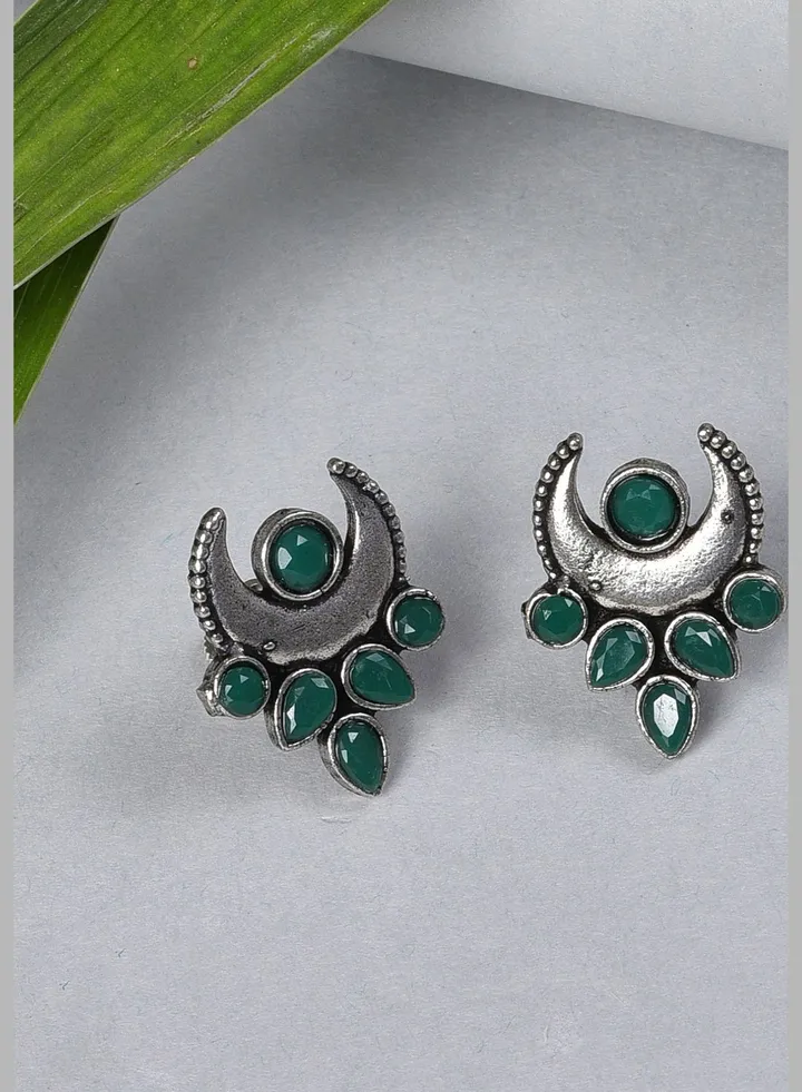 Silver Plated Designer Stone Earrings