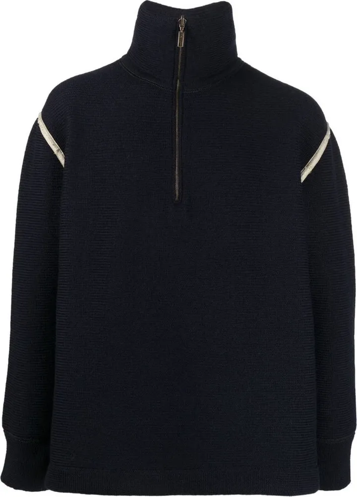 Black Half-Zip High Neck Jumper