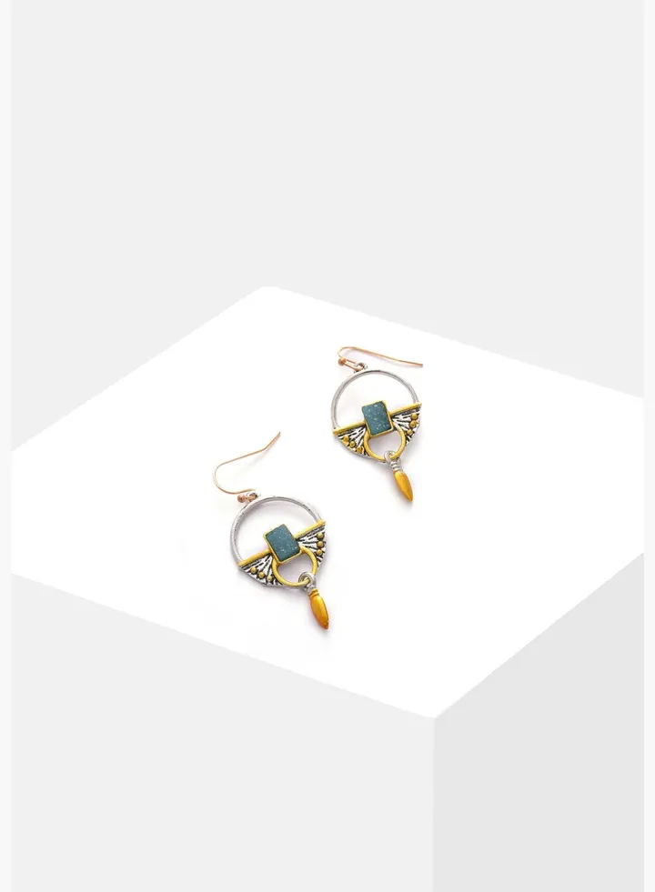 Gold Plated Designer Stone Drop Earrings