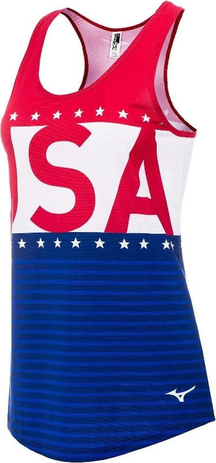 Mizuno Limited Edition Women's Printable Tank Womens Size Medium In Color 21.Patr.Blue (Sm64)