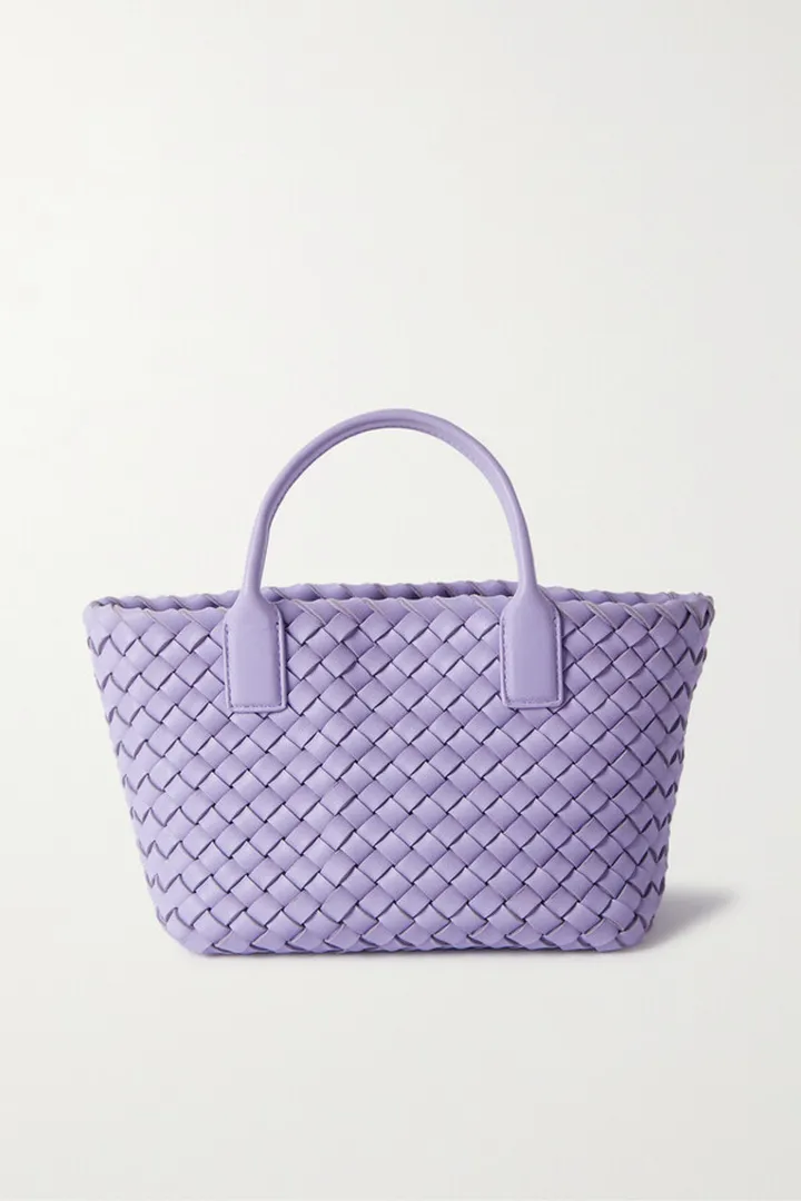 Bottega Veneta - Cabat Mini Intrecciato Leather Tote - Purple