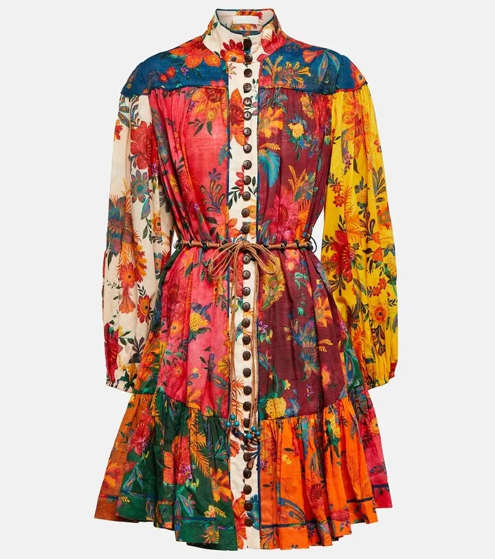 Printed cotton minidress