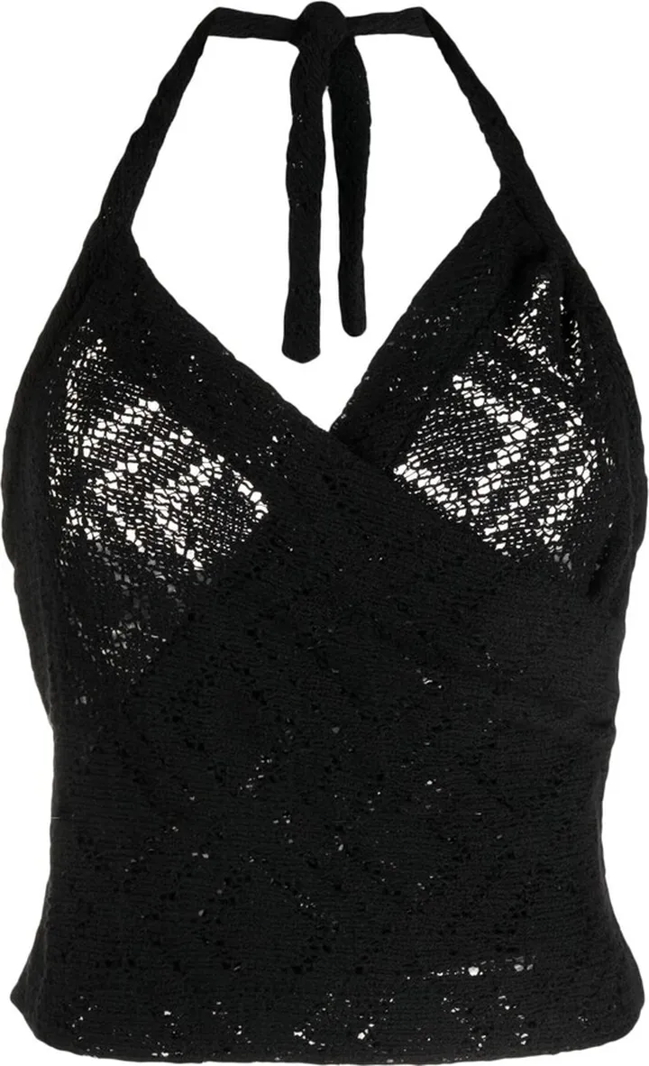 Crossover Knitted Halterneck Top