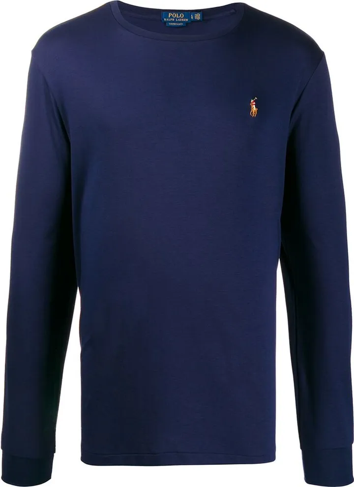 logo embroidered long-sleeve T-shirt