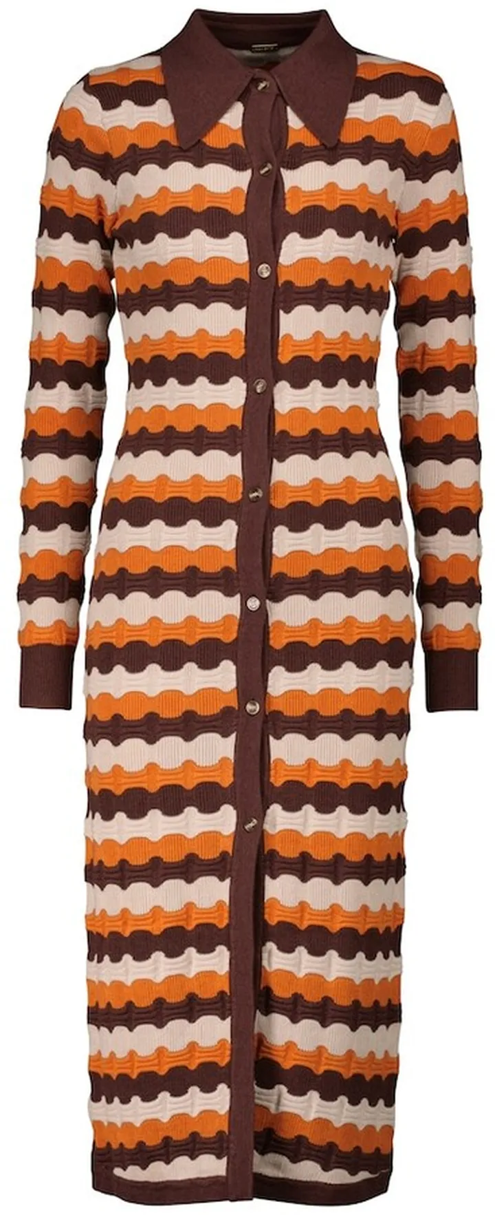 Striped jacquard midi dress