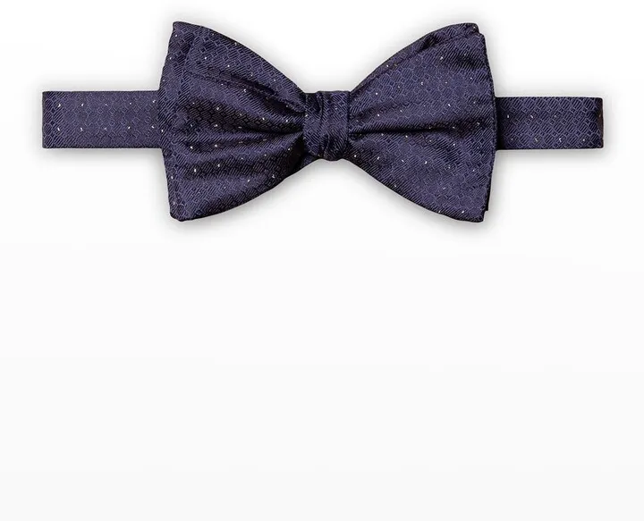 Men's Silk Pin-Dot Wedding Bow Tie