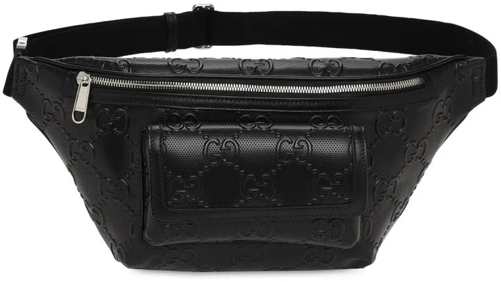 Gg Embossed Leather Belt Bag