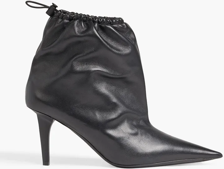 Scrunch stretch-leather ankle boots