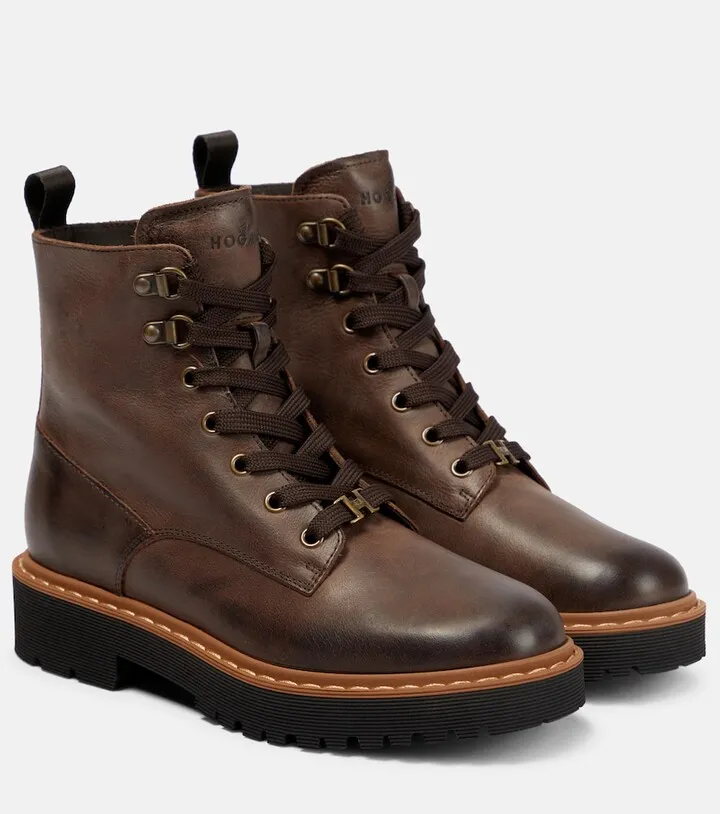 Leather ankle boots