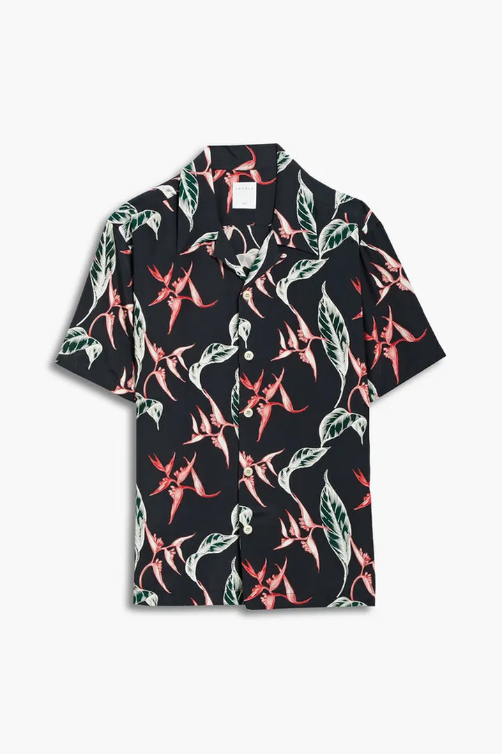 Printed sateen shirt