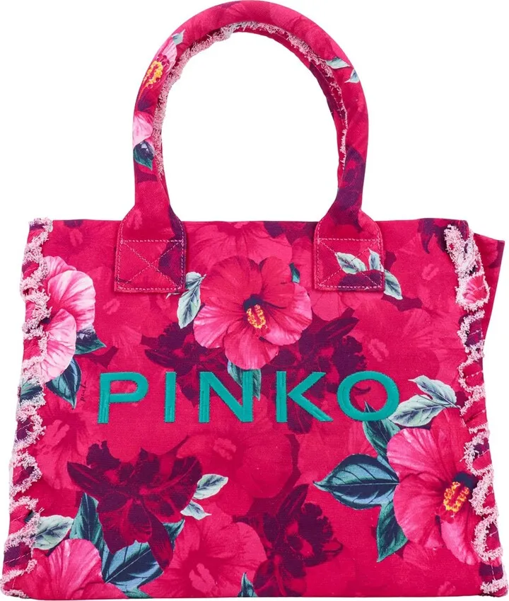 Canvas shoukder bag with embroidered logo