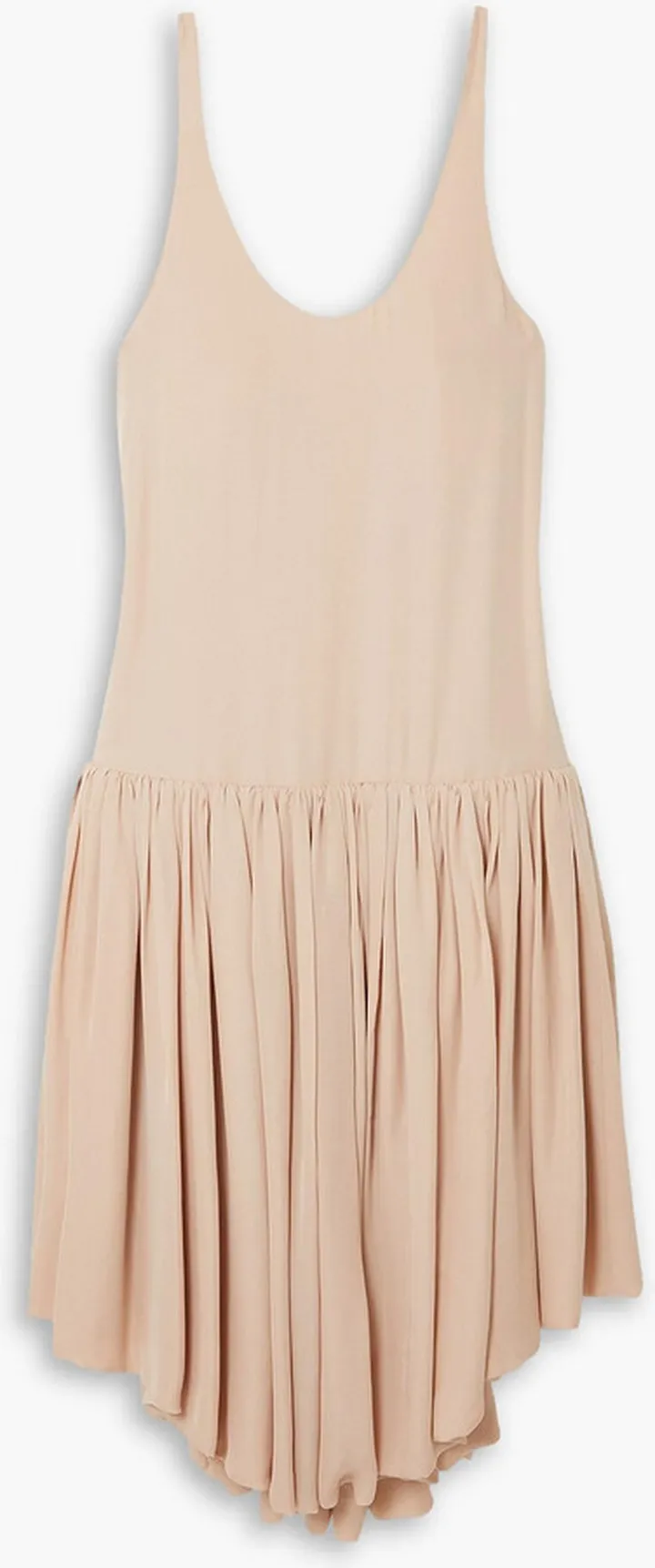 Odette asymmetric pleated silk-georgette dress
