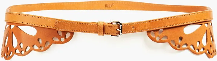 Laser-cut leather belt