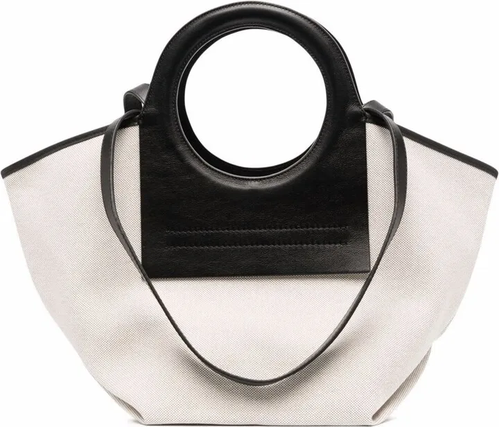 Woman's Cala Cotton Canvas And Leather Handbag