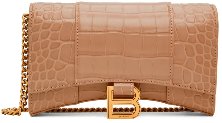 Balenciaga Beige Hourglass Shoulder Bag